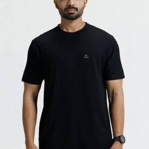 Men’s Black Half Sleeve Round Neck T-Shirt – Classic Casual Wear